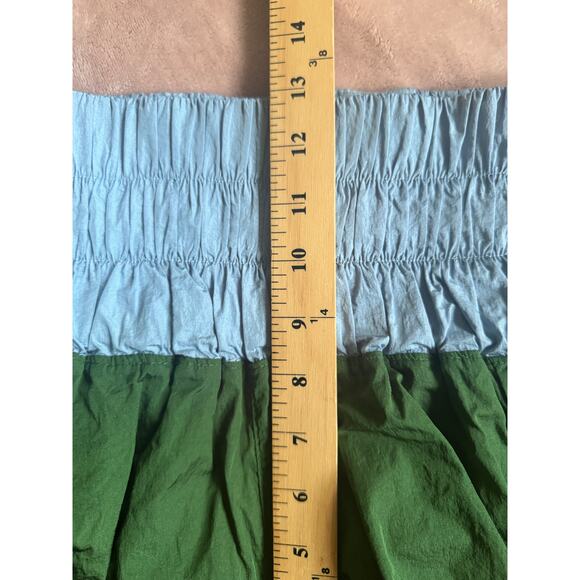 Free People Movement Green Blue Ruched Panty Athletic Running Shorts S Workout - Picture 7 of 7